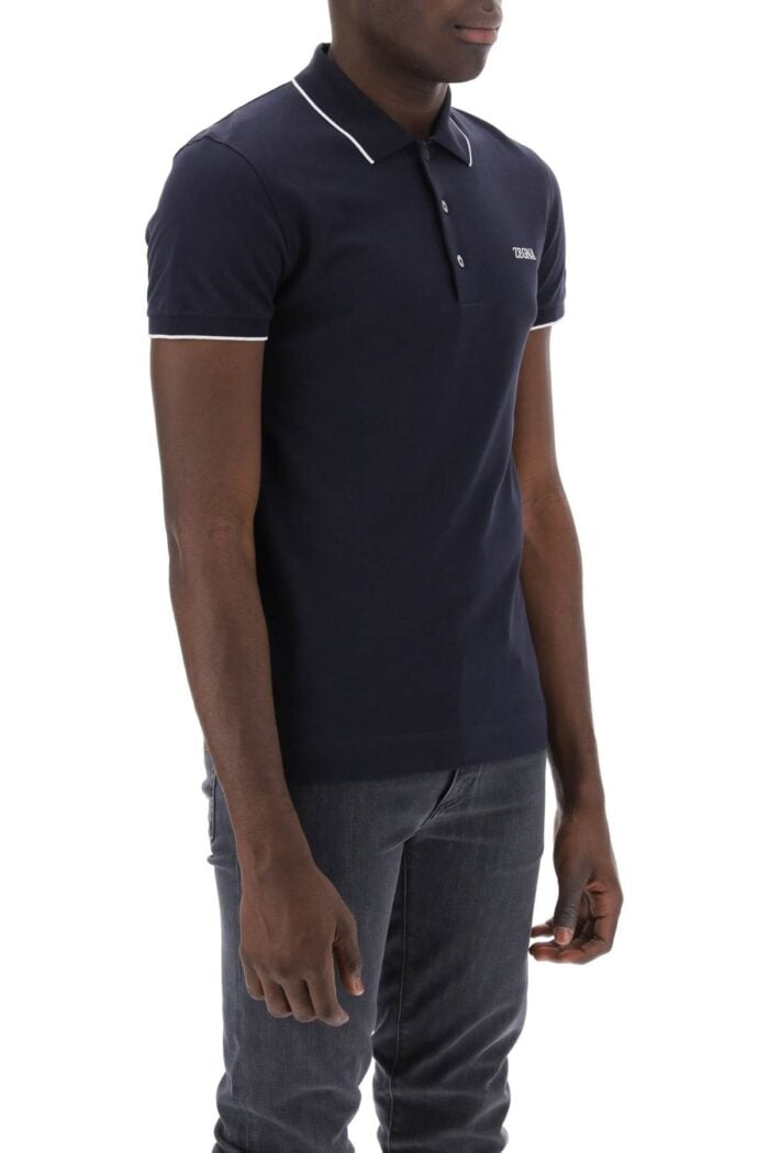 ZEGNA Slim Fit Polo Shirt In Stretch Cotton