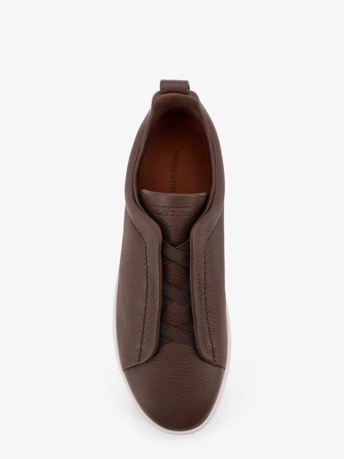 zegna triple stitch low top leather sneakers Zegna Triple Stitch Low-top Leather Sneakers