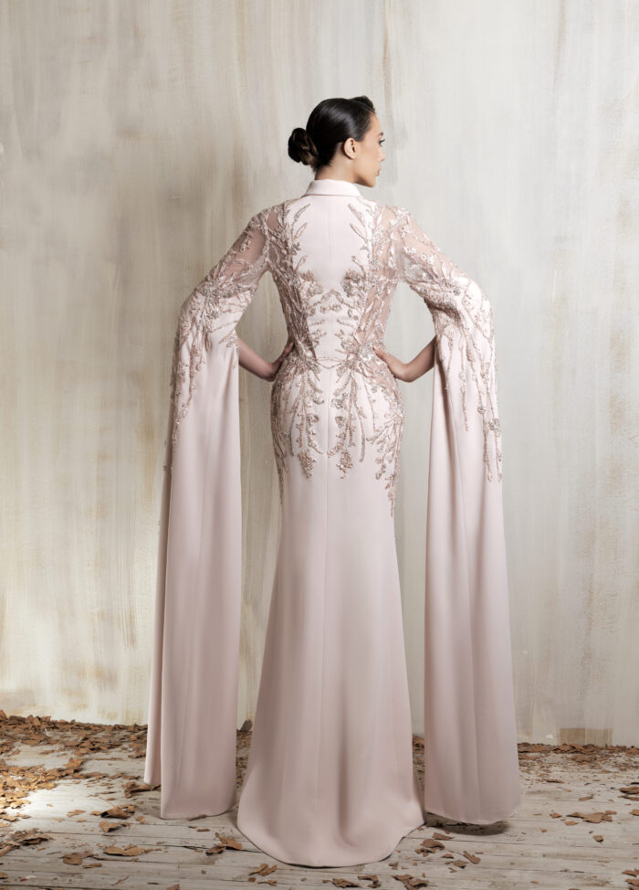Ziad Nakad Blush Pink Tailored Gown