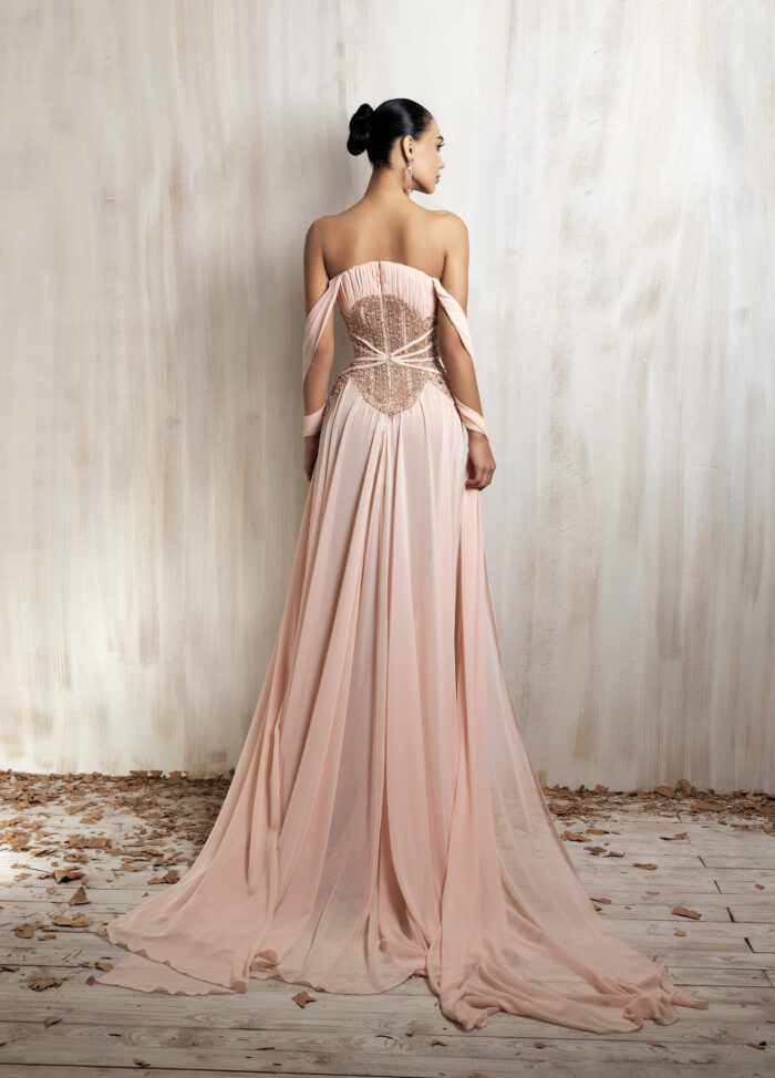 Ziad Nakad Blush Strapless Gown