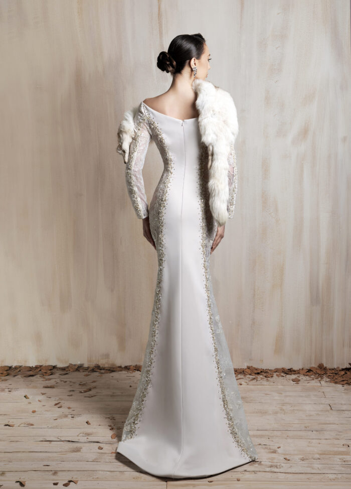 Ziad Nakad Off-white Fitted Gown