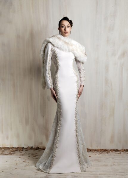 Ziad Nakad Off-white Fitted Gown