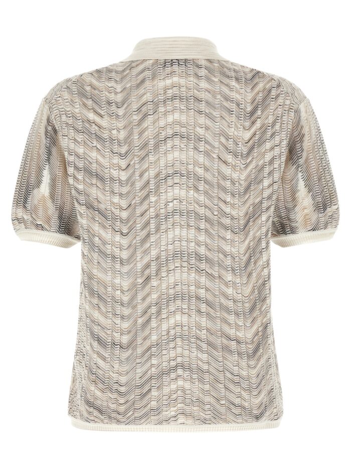 Missoni 'zig-zag' Knit Polo Shirt