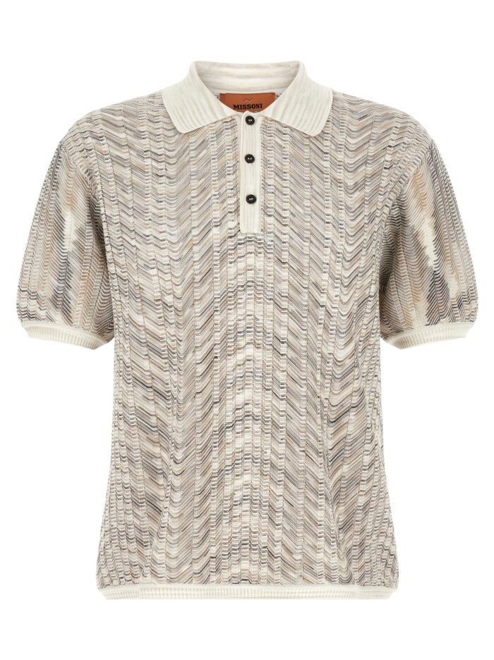missoni 'zig zag' knit polo shirt Missoni 'zig-zag' Knit Polo Shirt