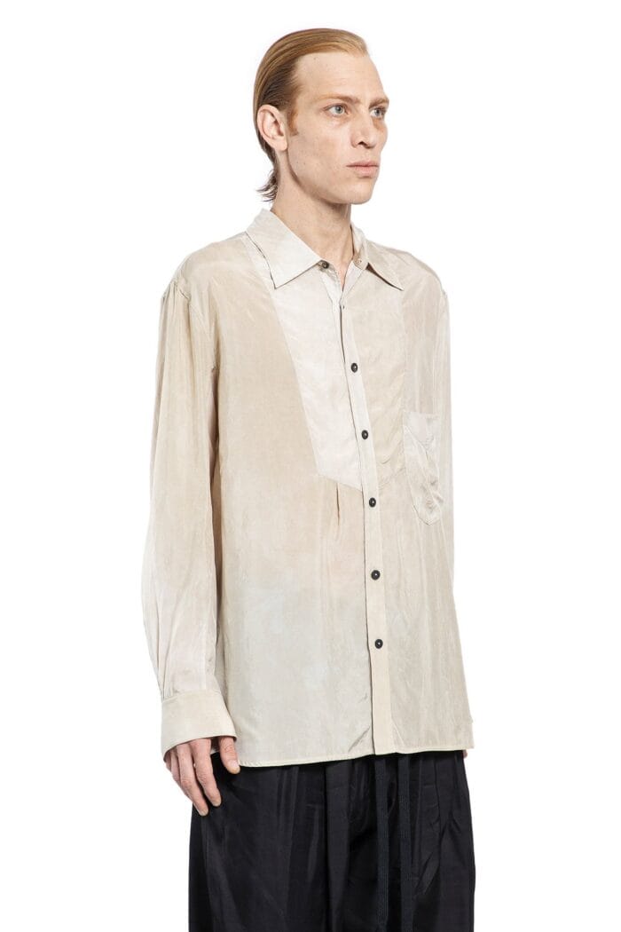 ZIGGY CHEN Asymmetric Bib Shirt In Cupro