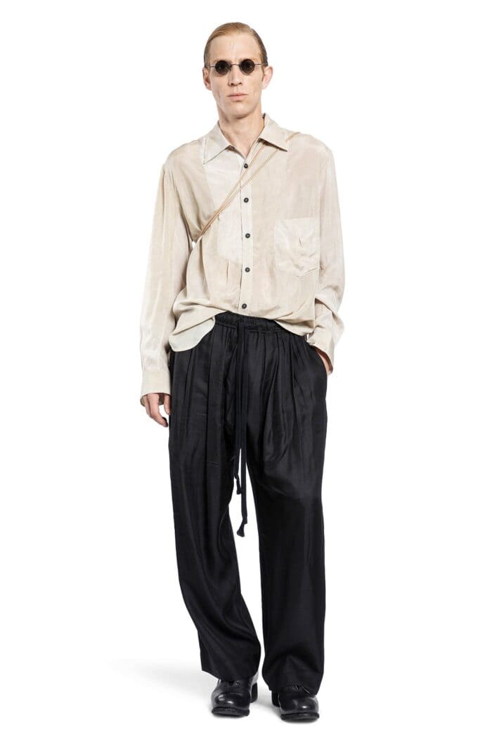 ZIGGY CHEN Asymmetric Bib Shirt In Cupro