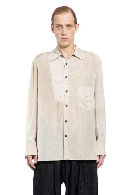 ZIGGY CHEN Asymmetric Bib Shirt In Cupro