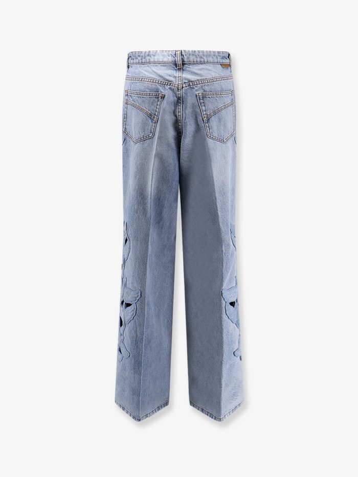 ZIMMERMANN Alchemy Applique Relaxed Flare Blue Denim Jeans