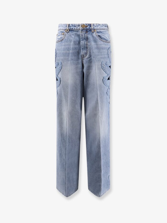 ZIMMERMANN Alchemy Applique Relaxed Flare Blue Denim Jeans