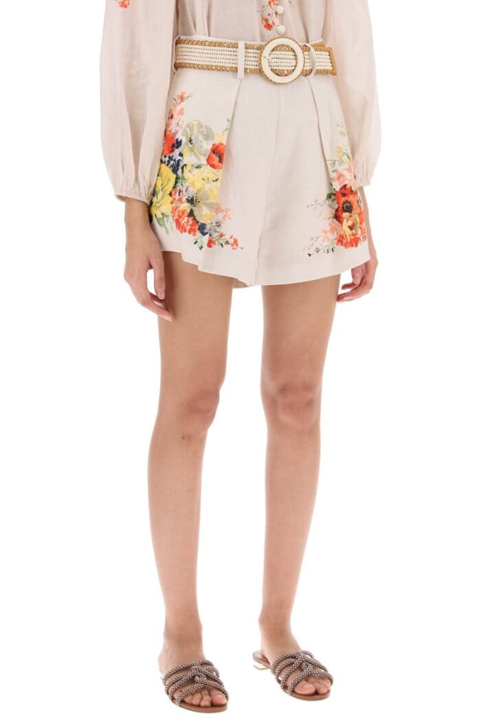 Zimmermann Alight Linen Tuck Shorts