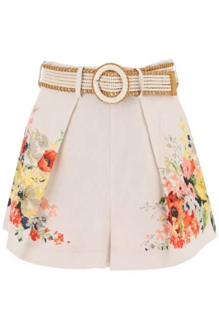 Zimmermann Alight Linen Tuck Shorts