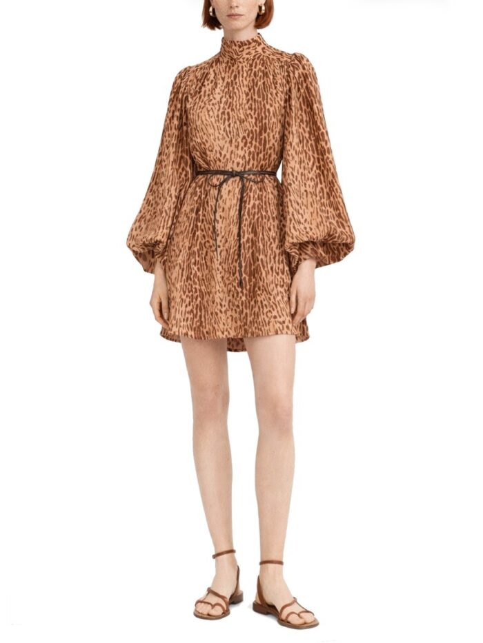 ZIMMERMANN ANIMAL PRINT MINI DRESS