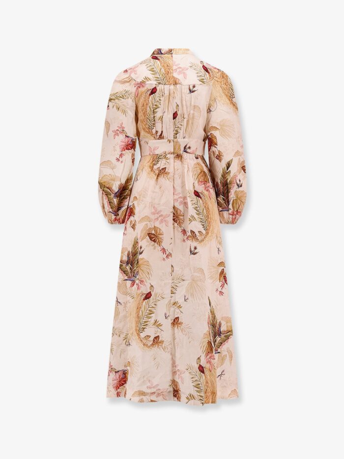 ZIMMERMANN Ascension Plunge Linen Midi Dress