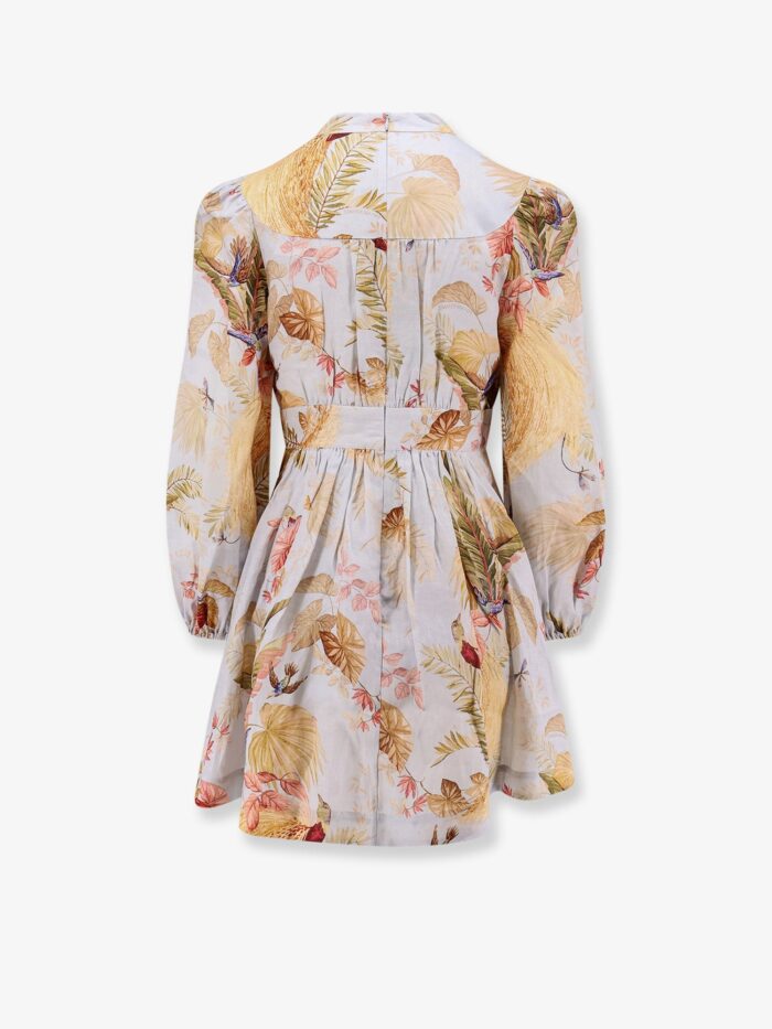 ZIMMERMANN Ascension Plunge Linen Short Dress