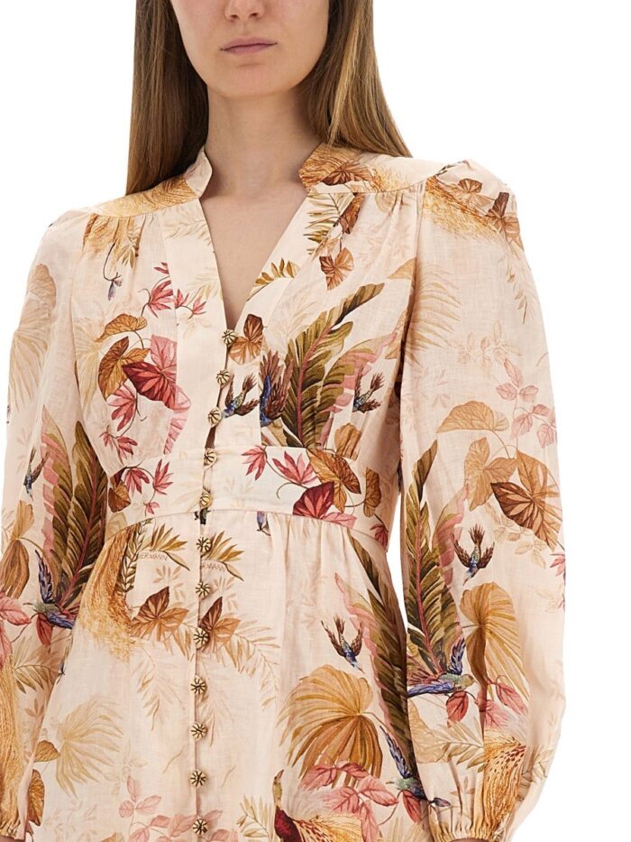 zimmermann "ascension plunge" midi dress ZIMMERMANN "ASCENSION PLUNGE" MIDI DRESS