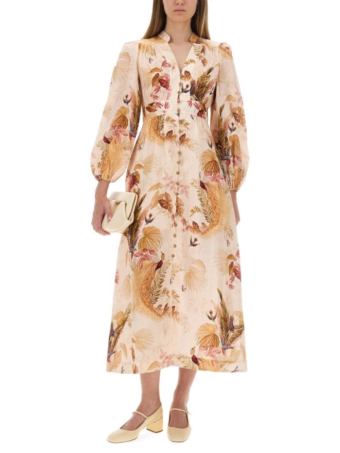 zimmermann "ascension plunge" midi dress ZIMMERMANN "ASCENSION PLUNGE" MIDI DRESS