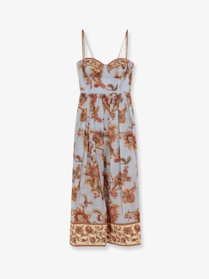 ZIMMERMANN Aster Corset Cototn Midi Dress