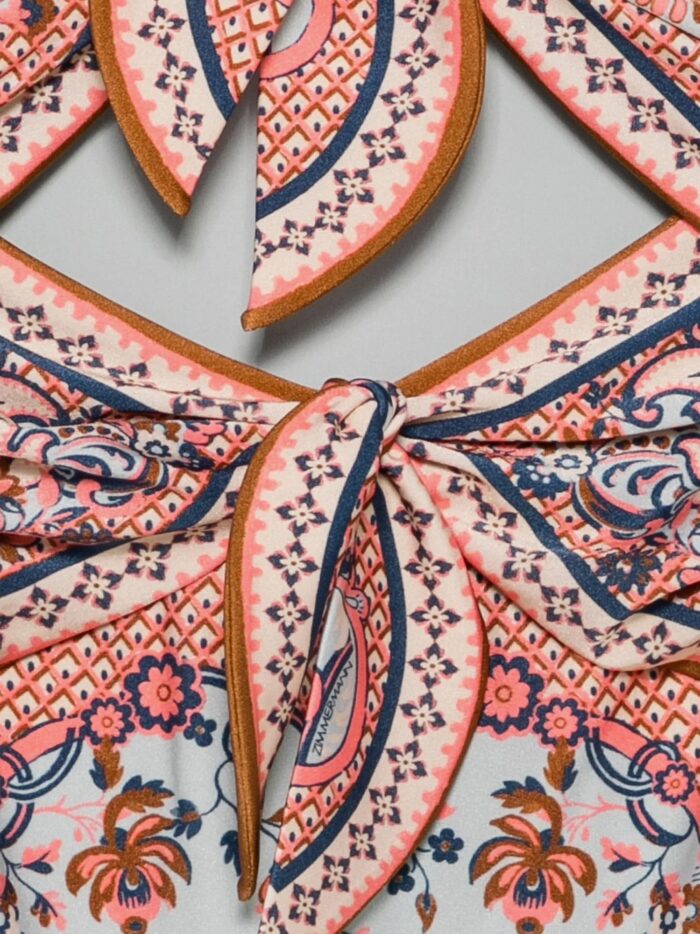 ZIMMERMANN Aster One-piece Shiny Nylon Swimsuit With Paisley Print