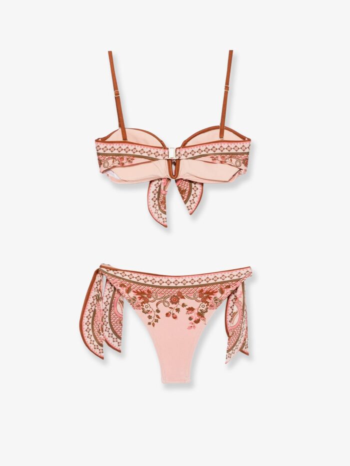 ZIMMERMANN Aster Shiny Nylon Bikini With Paisley Print