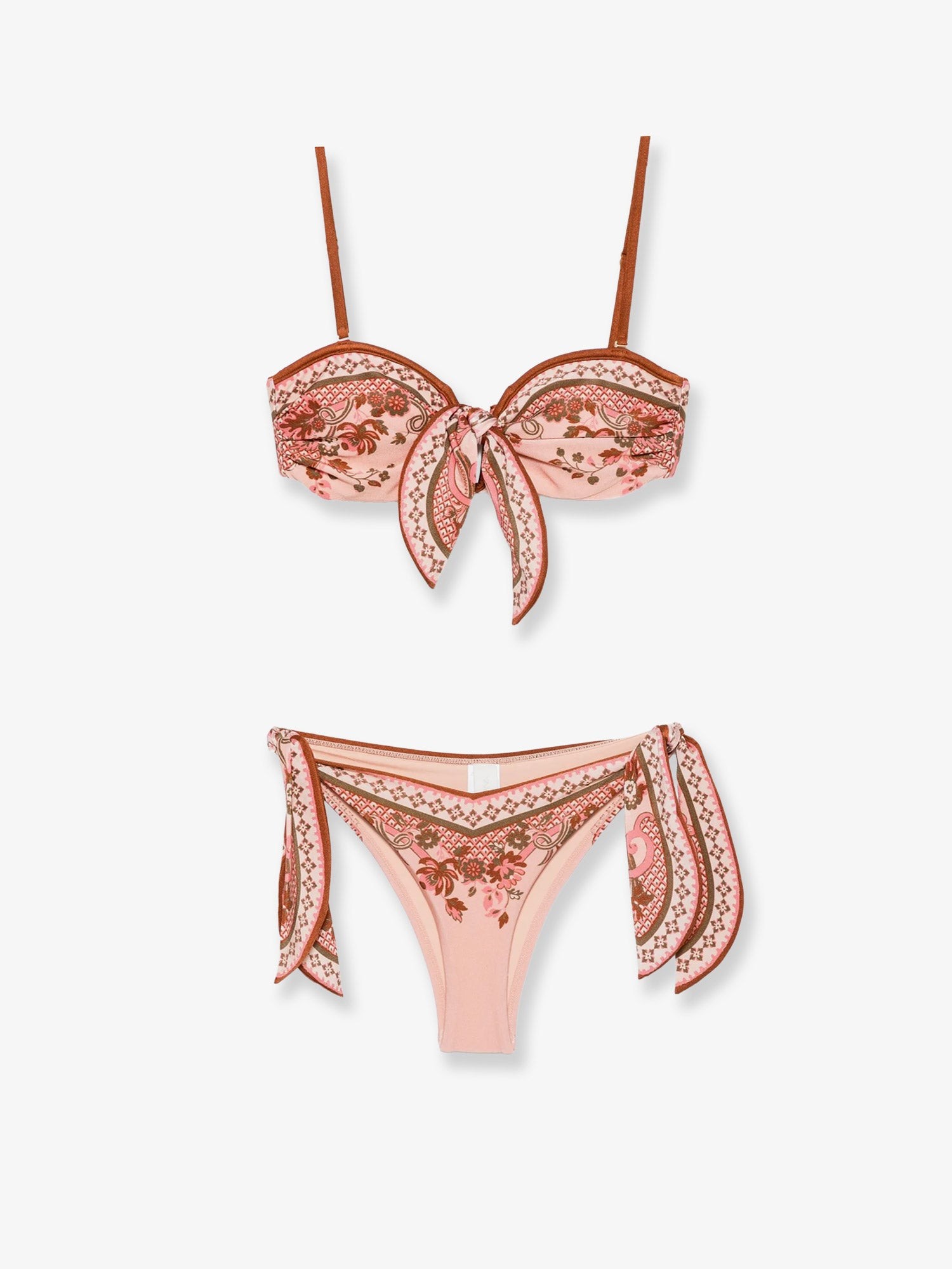 ZIMMERMANN Aster Shiny Nylon Bikini With Paisley Print