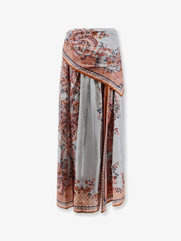 ZIMMERMANN Aster Silk Midi Skirt With Paisley Print