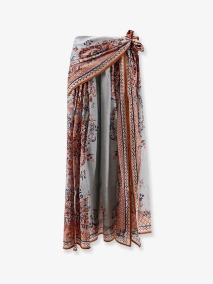 ZIMMERMANN Aster Silk Midi Skirt With Paisley Print