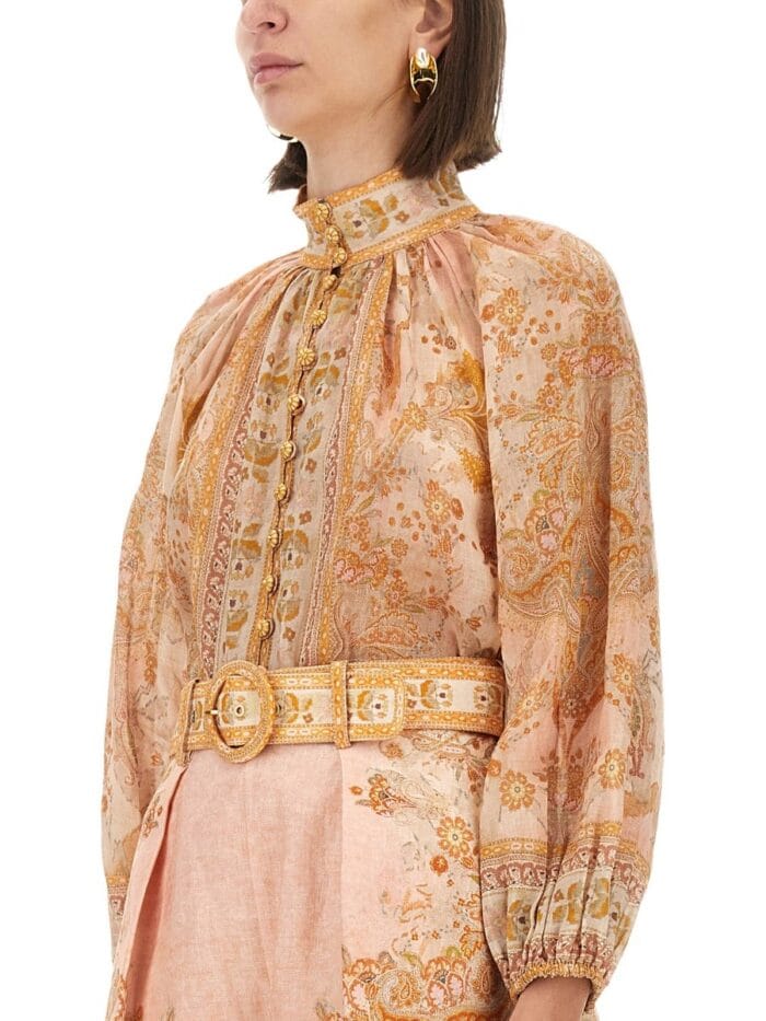 ZIMMERMANN BLOUSE WITH FLORAL PATTERN