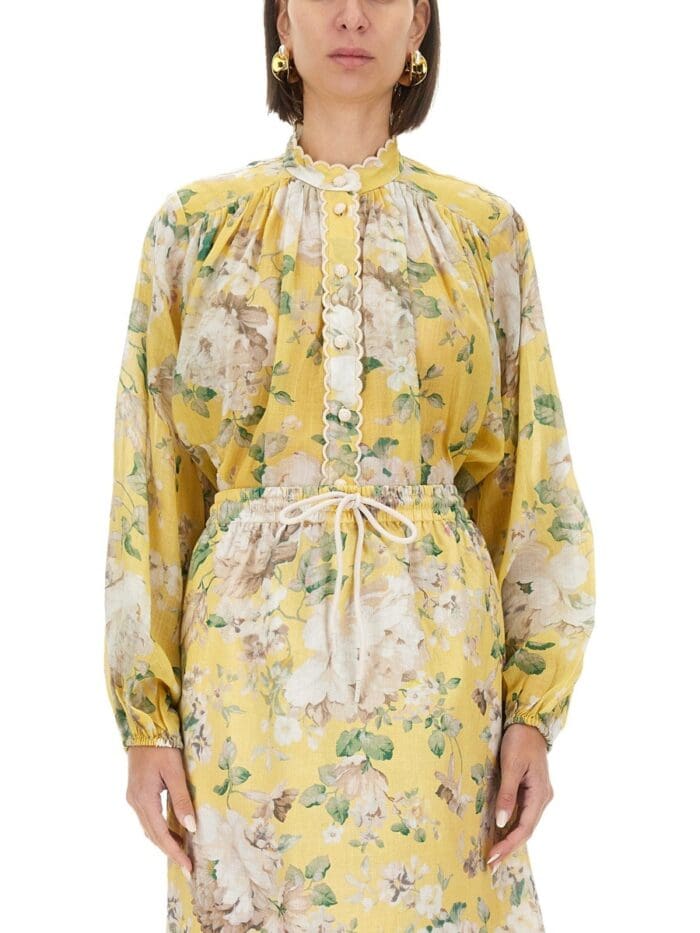 ZIMMERMANN BLOUSE WITH FLORAL PATTERN