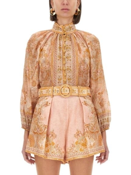 ZIMMERMANN BLOUSE WITH FLORAL PATTERN