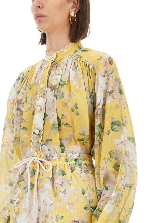 ZIMMERMANN BLOUSE WITH FLORAL PATTERN