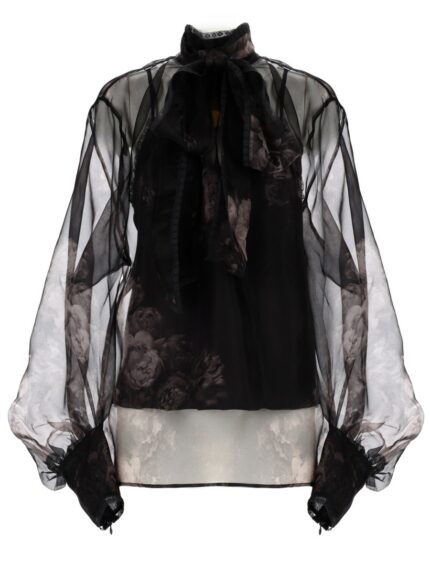 ZIMMERMANN BLOUSE WITH LAVALLIERE "HYPNOTIC"
