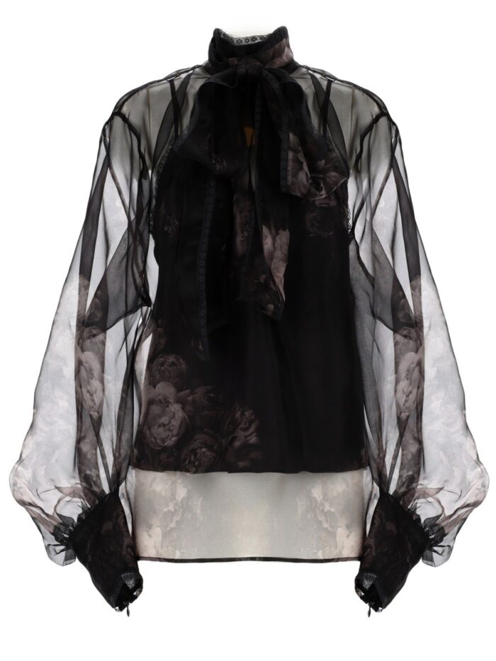 zimmermann blouse with lavalliere "hypnotic" ZIMMERMANN BLOUSE WITH LAVALLIERE "HYPNOTIC"