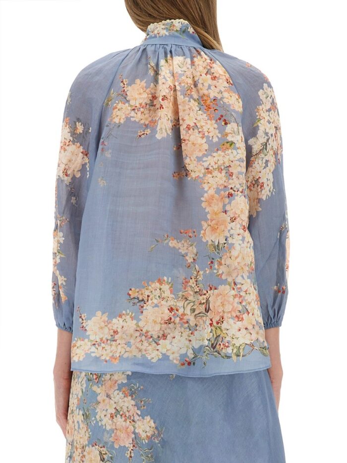 zimmermann blouse with puff sleeves "cascadian" ZIMMERMANN BLOUSE WITH PUFF SLEEVES "CASCADIAN"