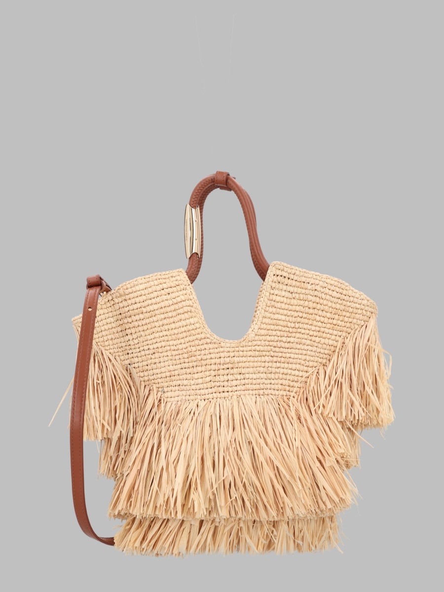 ZIMMERMANN BORSA TOTE "GOLDENTIME" SMALL CON FRANGE