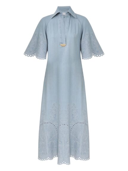 ZIMMERMANN "DAYLIGHT" DENIM MIDI DRESS