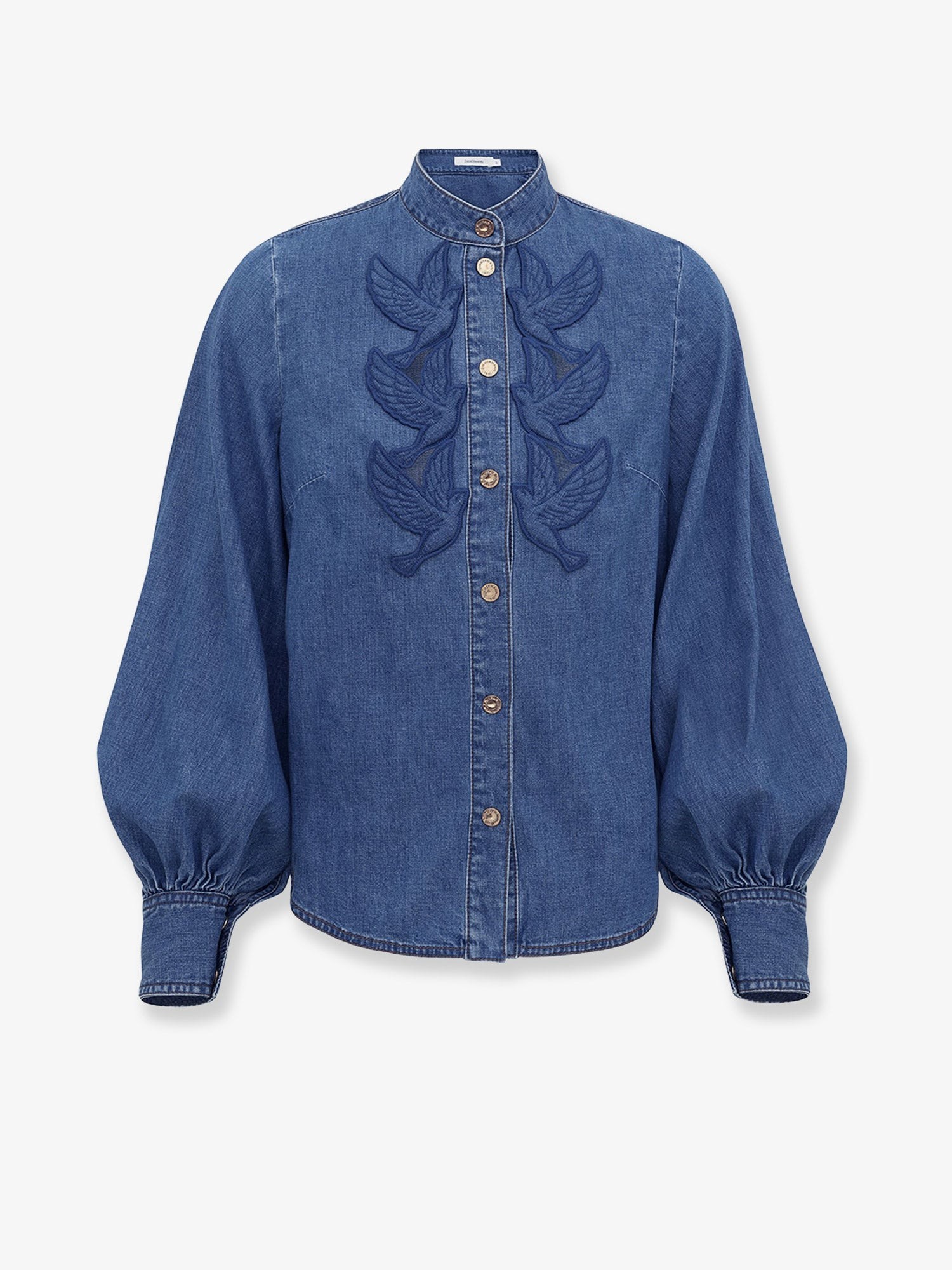 ZIMMERMANN Denim Shirt With Cut-out Embroidery