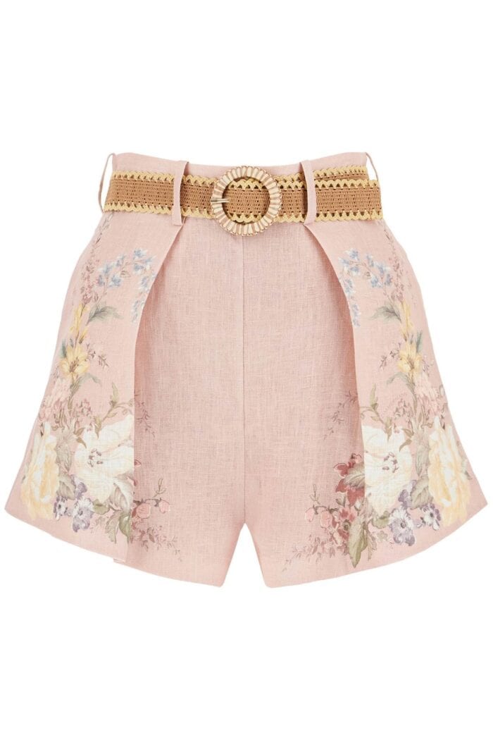 ZIMMERMANN Floral Linen Waverly Shorts