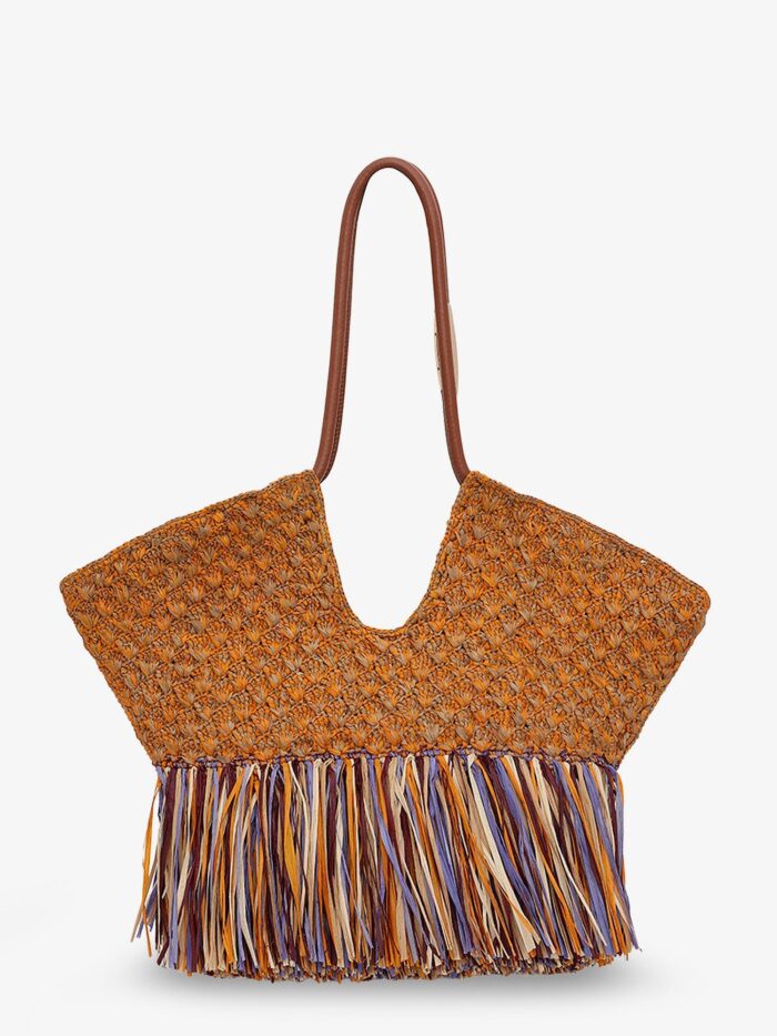 ZIMMERMANN Golden Time Rafia Shoulder Bag With Fringe