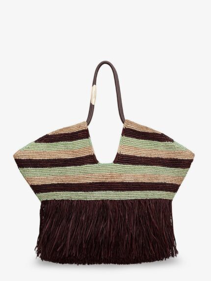 ZIMMERMANN Golden Time Rafia Shoulder Bag With Fringe