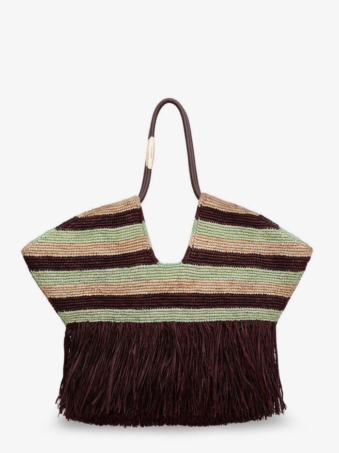 zimmermann golden time rafia shoulder bag with fringe ZIMMERMANN Golden Time Rafia Shoulder Bag With Fringe