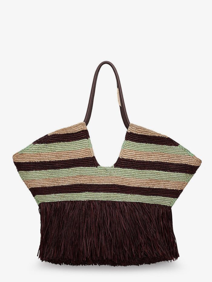 ZIMMERMANN Golden Time Rafia Shoulder Bag With Fringe