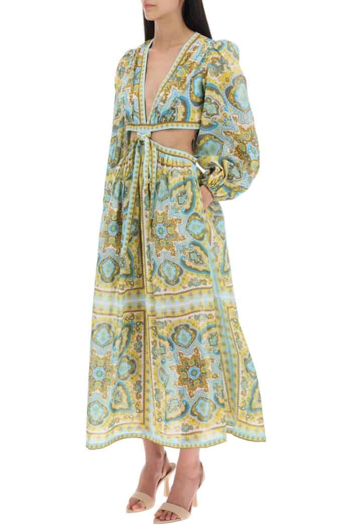 Zimmermann 'halcyon' Midi Dress In Paisley Cotton