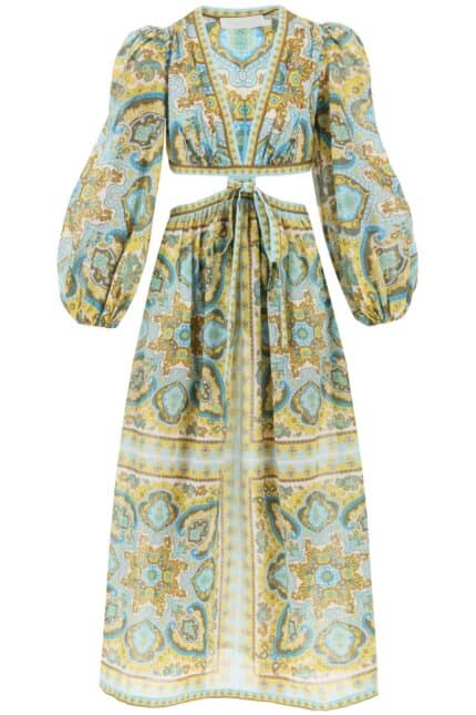 Zimmermann 'halcyon' Midi Dress In Paisley Cotton