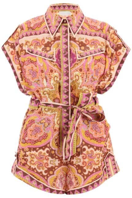 Zimmermann 'halcyon' Playsuit With Paisley Pattern