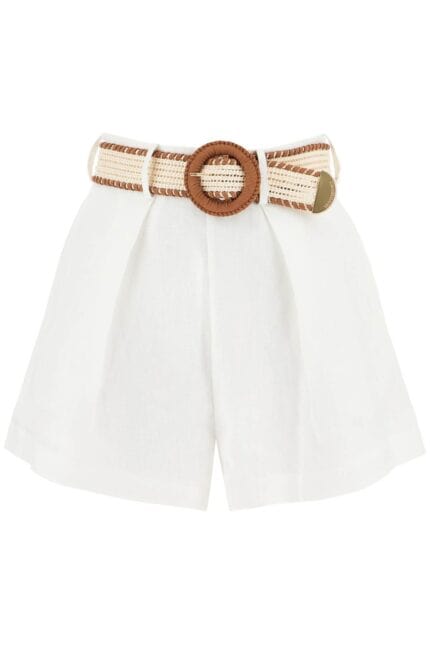 ZIMMERMANN Halliday Linen Tuck Shorts