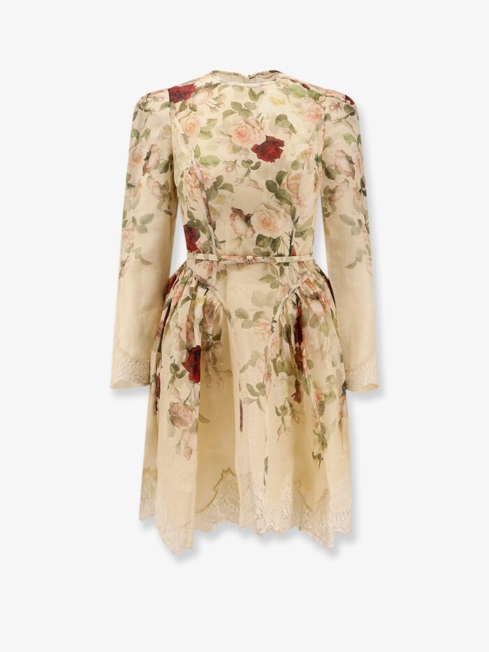 ZIMMERMANN Hypnotic Lace Trim Silk And Cotton Mini Dress