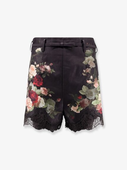 ZIMMERMANN Hypnotic Lace Trim Silk And Cotton Short