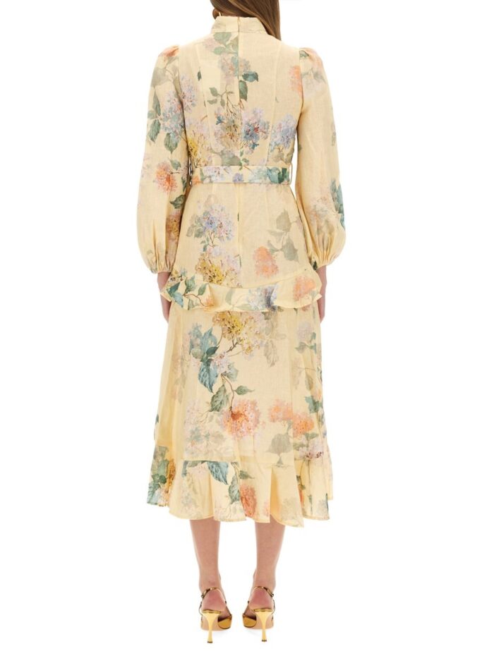 ZIMMERMANN "ILLUMINATE PEPLUM" MIDI DRESS