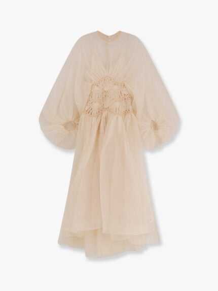 ZIMMERMANN Illuminate Tulle Dress With Embroidery And Drapery