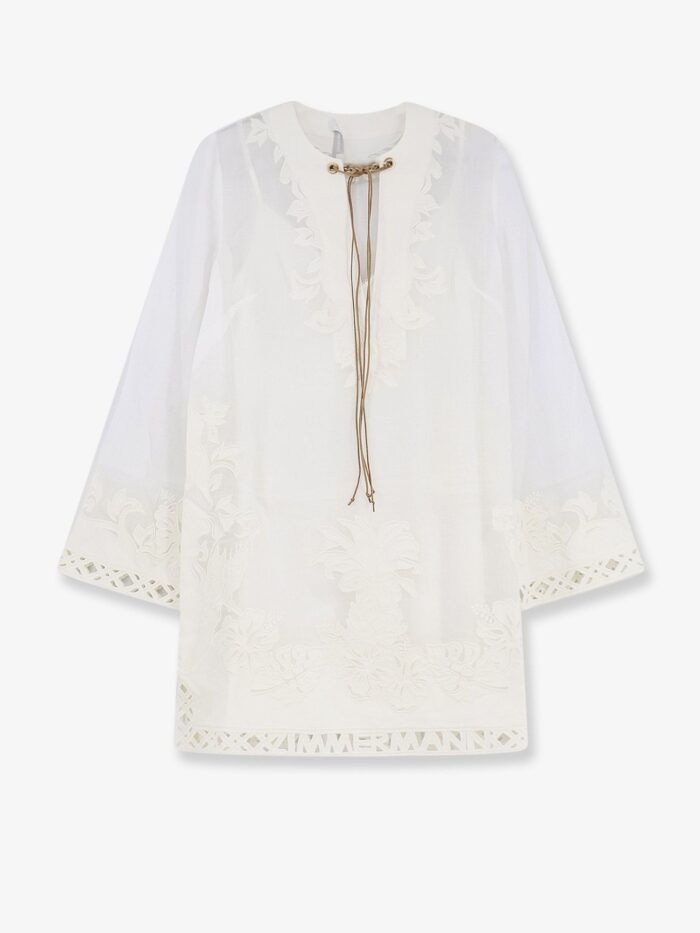 zimmermann indra ramie long dress with all over embroidery ZIMMERMANN Indra Ramie Long Dress With All-over Embroidery